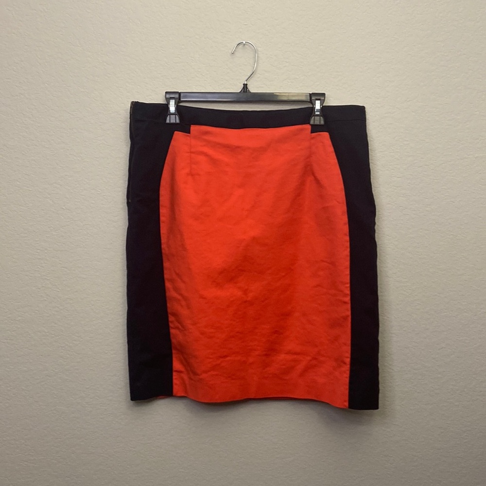Worthington Navy Blue & Orange Skirt